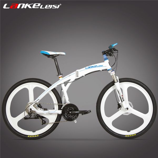 

p8 folding mountain bike, 26 inch 27 speed, oil disc brake, integrated / spoke wheel mtb, portable bicycle, suspension fork