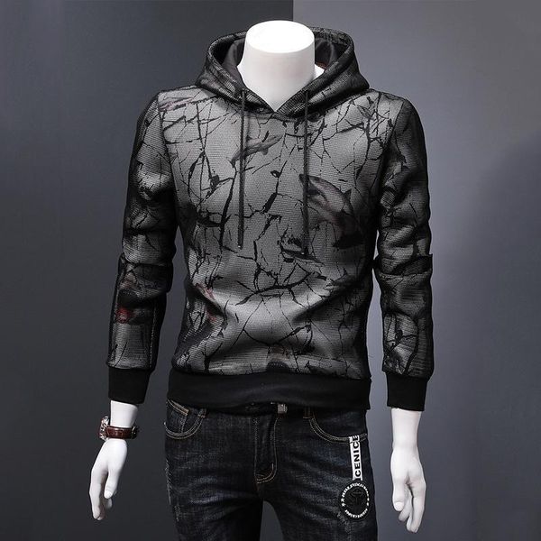 

2019 new autumn sweater of camouflage hooded casual suit men's long sleeve sports long sleeve hoodie size m-5xl, Black