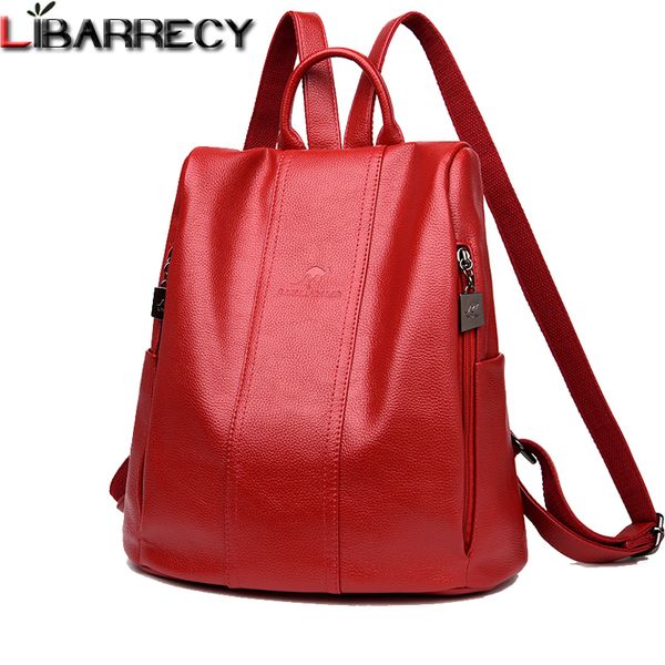 

leather backpack female casual women backpack large capacity bookbag leisure shoulder bags designer travel bag 2018