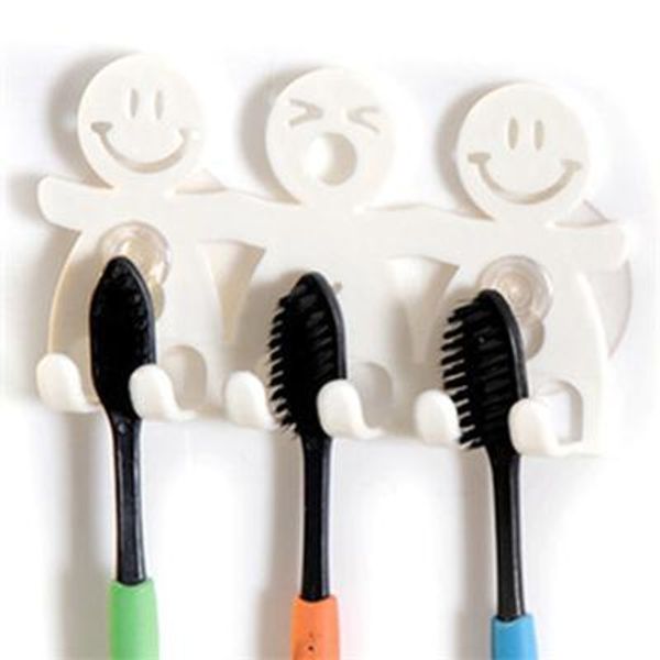 

cute mini smile man shape towel holder wall sucker holder bathroom kitchen family toothbrush