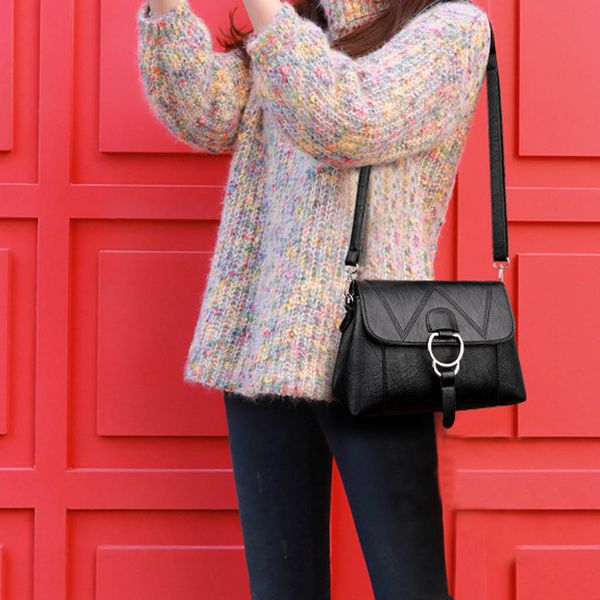 

women's fashion wild messenger bag messenger bag solid color shoulder simple handbag taschen women#35