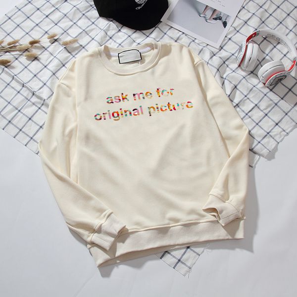 

designer men hooody brand two color white and black long sleeves round neck fashion casual men women spring autumn hoody size m to 2xl