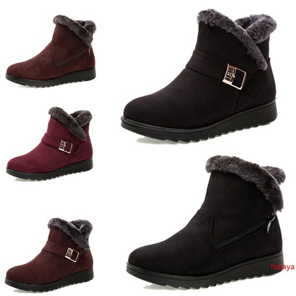 

2020 non-brand fashion winter women boots triple black red brown suede snow ankle boots outdoor comfortable shoes keep warm 35-40 style 13