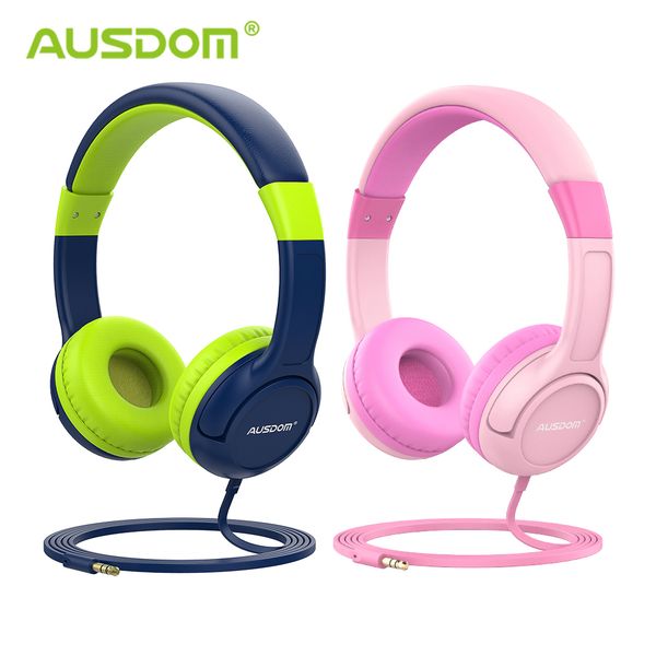 

ausdom k1 kids headphones 85db child safe volume hearing protection soft earmuffs over ear gift for kids girl boy wired headset