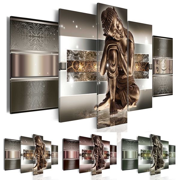 

(unframed, only print) canvas print modern fashion wall art buddha painting on abstract for home office bar decoration choose color and size