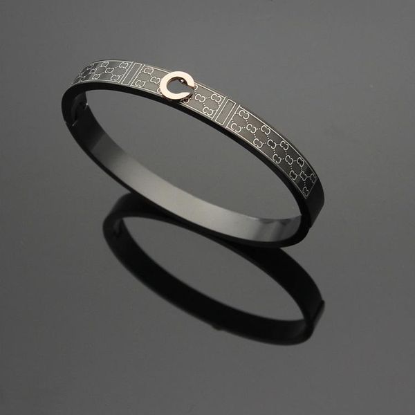 

2020 дизайнер титана стальной браслет г набивным рисунком браслет черный титан сталь браслет из золота 18 карат горячей продажи, Black