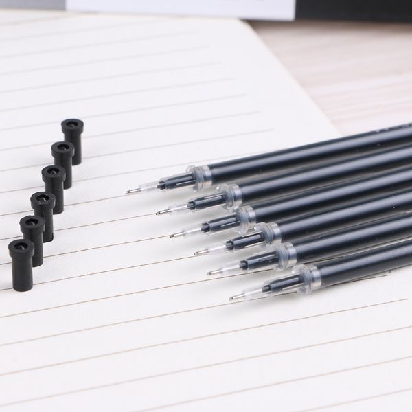 

deli neutral gel ink pen refills 0.38mm fine full needle black ink pen refill roller for office signature rods escolar, Black;red