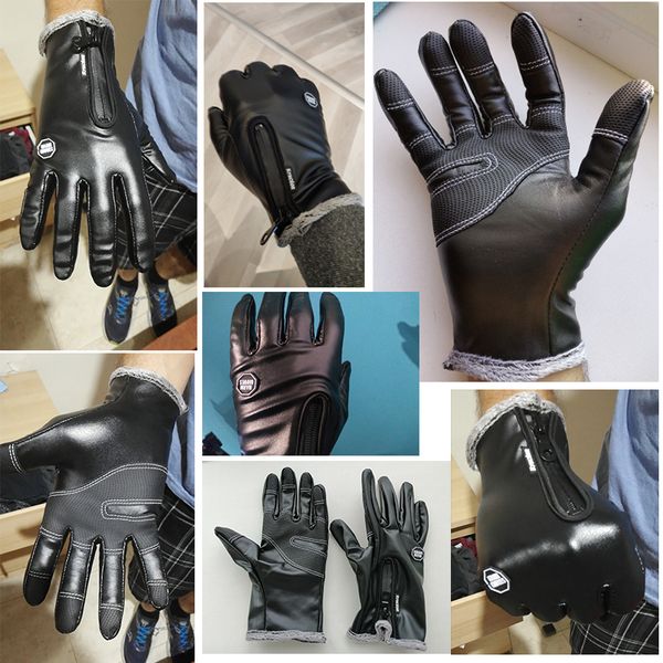 

touchscreen winter thermal warm cycling bicycle bike ski outdoor camping motorcycle hiking gloves sports full finger, Black