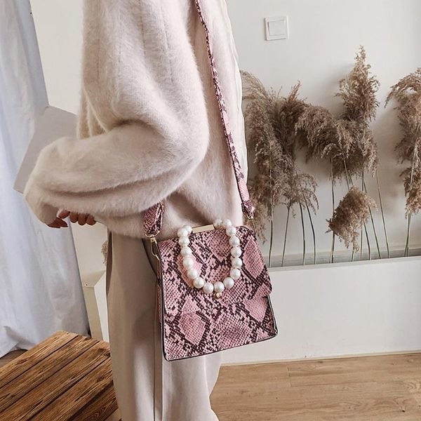 

змея кожаной сумки женщина luxury змейка печать сумка сумка для женщин 2020 в pearl sac a главного bandouliere femme fleuri #