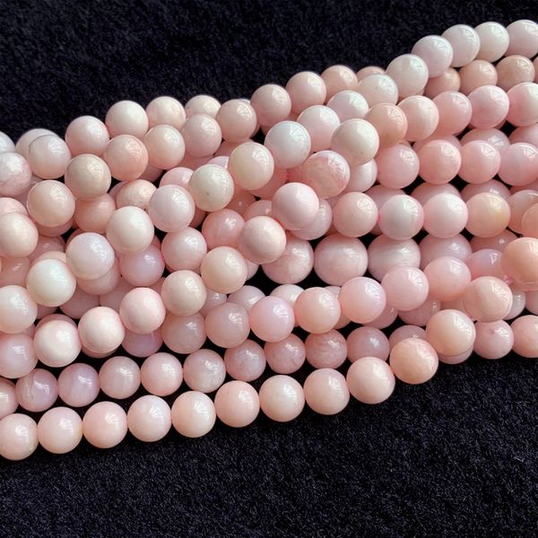 

natural genuine peru pink opal round loose smooth jewelry gemstones necklaces bracelets beads 15.5" 06328, Black