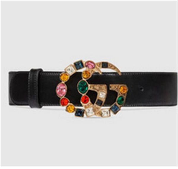 

2018 the latest black hot women's belt with color crystal double button women's rim-style hair