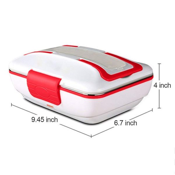 

lunch box, portable electric heating lunch warmer box with removable stainless steel container food heater and a car charger