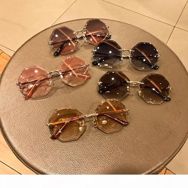 

super chic women fashion sunglasses frameless optical spectacle frame women glasses gradient color lens candy color uv protection eyewear fe, White;black