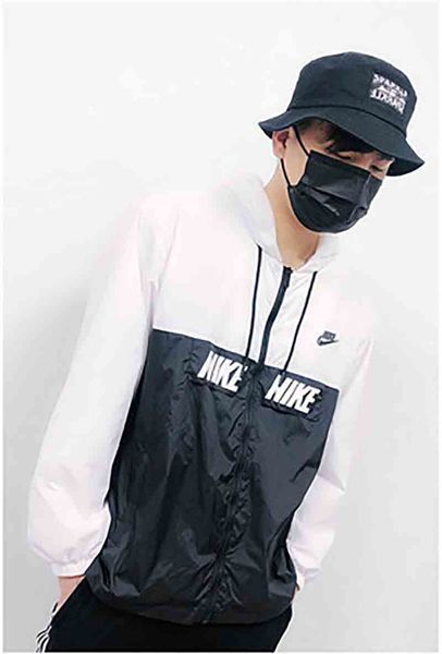 

men jackets 2019 new fashion casual letter print contrast color panelled hooded men clothing cotton blend size s-2xl, Black;brown