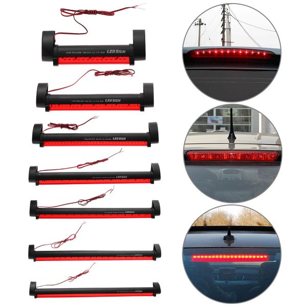 

12v universal red led third brake light bar fog lamp truck stailgate high mount rear roof warning light car styling