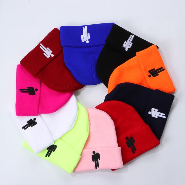 

warm embroidery beanie hat for women men winter fashion knitted hats solid color casual hip-hop cuffed beanies bonnet
