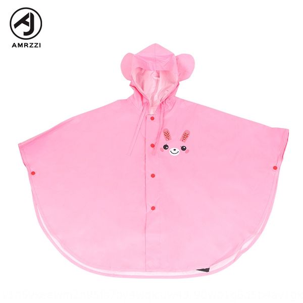 

2gpk7 pink rabbit children poncho thickened environmental protection pupil cloak girl raincoat pink rabbit children poncho thickened environ, Red;brown
