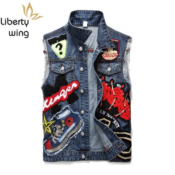 

summer fashion mens vest vintage embroidery slim fit sleeveless mans waistcoat casual single breasted jean colete masculino, Black;white