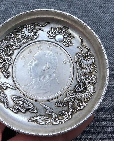 

античная разное чистая медная пластина медь бронза серебро большая голова гуансюй yuanbao silver yuan double dragon opera бусы медной пласти