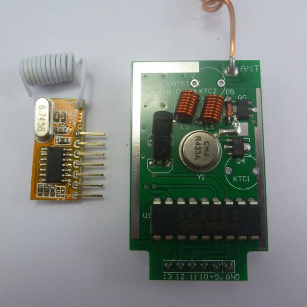 Freeshipping 433 MHz PT2262 PT2272 EV1527 Encoder für Decoder RF Sender Empfänger Link Kit