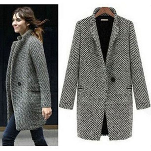 

autumn winter women clothes jacket fashion warm elegant women jacket winter wool velvet thick long overcoat, Tan;black