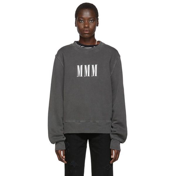

2020ss am1r1 washed vintage long sleeve sweatshirt distressed logo printed pullover highstreet fashion men women casual crewneck hflswy344, Black