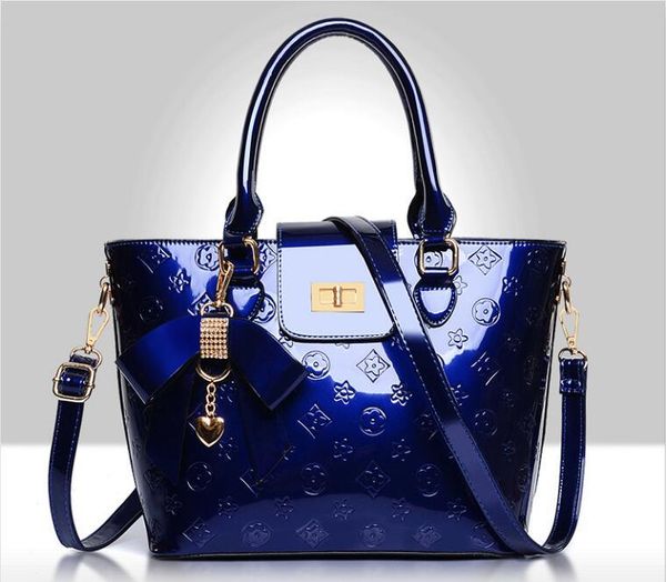 

2019 luxury portable handbag fashion simple crossbody bag style shoulder bag lady patent leather handbag purse t200102