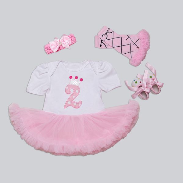 

newborn clothing set summer girls infant dress bodysuits headband warmer shoes tutu romper set 4 pieces bebes roupas de menina, White
