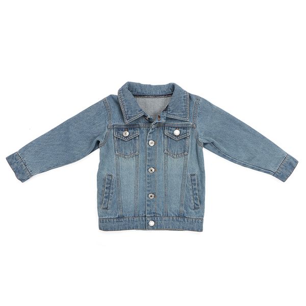 

kaiya angle 2020 solid outerwear spring turn-down collar long sleeves cotton toddler baby girl clothes button pocket canvas coat, Blue;gray