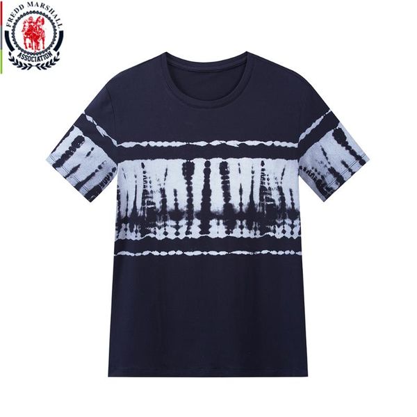 

fredd marshall 2020 new fashion patchwork t-shirt men ink draw pattern short sleeve tshirt casual 100% cotton o-neck tee 414, White;black