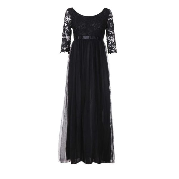 

2019 dress women chiffon bridesmaid long maxi lace long dress women summer 30, Black;gray