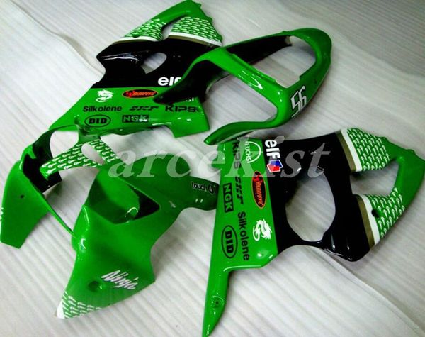 

новый abs для мотоциклов обтекателей комплекты подходят для кавасаки ninja zx6r zx6r 2001 2002 2000 00 01 02 кузовостроения набор зеленый че