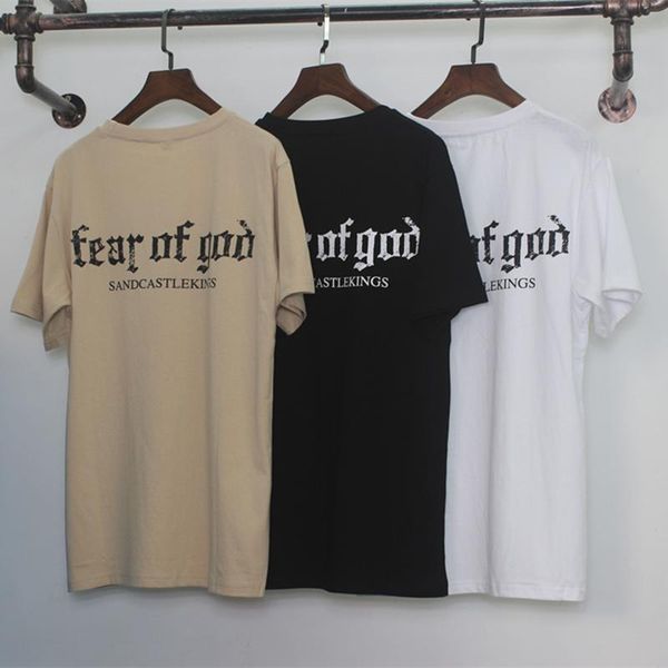 

страх божий t shirt мужчины женщины хлопок fog justin bieber одежда fearofgod футболки nomad топ тройники мода страх божий тенниска, White;black