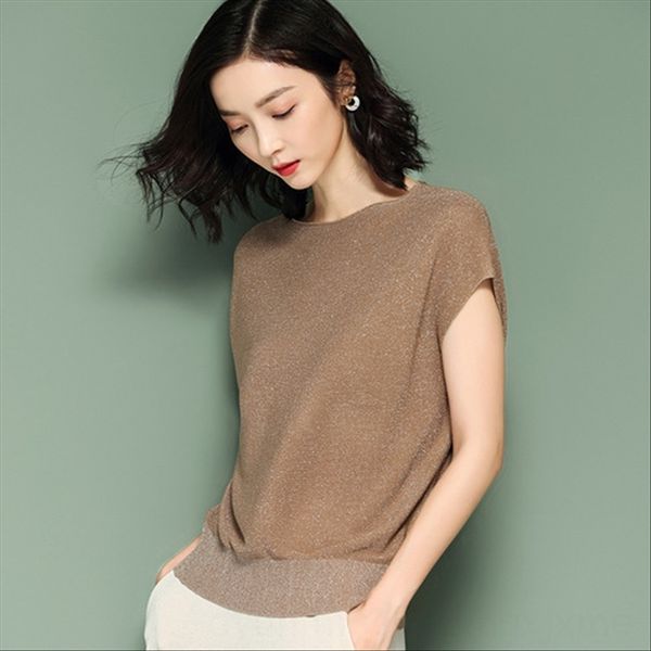 

2019 loose bat sleeve thin temperament ice silk sweater 2019 loose bat sleeve thin temperament ice silk sweater, White