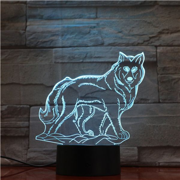 

wolf animal 3d lamp usb night light led rgb lighting luminaria table kids birthday christmas gifts home decorative as1644