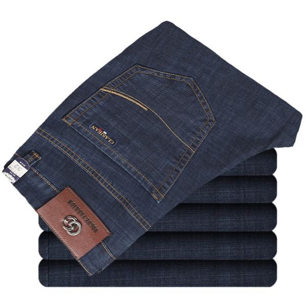 

2019 new style cowboy men's middle pants summer thin section straight-cut loose-fit men's wear business 5 shorts men's shorts, Blue
