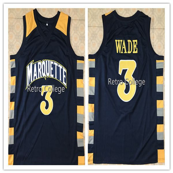 

2018 new dwayne wade #3 college marquette golden eagles basketball jersey all size sewn stitched xs-6xl vest jerseys ncaa, Gray