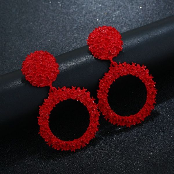 

wholesale- fashion luxury designer vintage exaggerated simple 3d carved geometric circles woman pendant stud earrings, Golden;silver