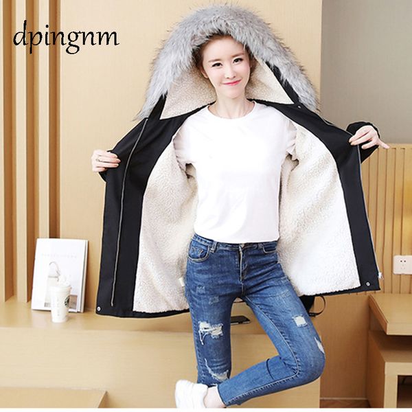

dpingnm winter women warm jackets coats basic long parka outerwear cotton zip fashion jacket s-3xl casual female coats bjt601, Black