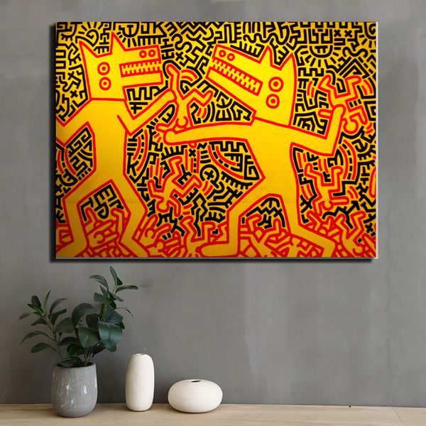 

keith haring oil painting on canvas abstract art home decor for living room modern wall art large painting 191006