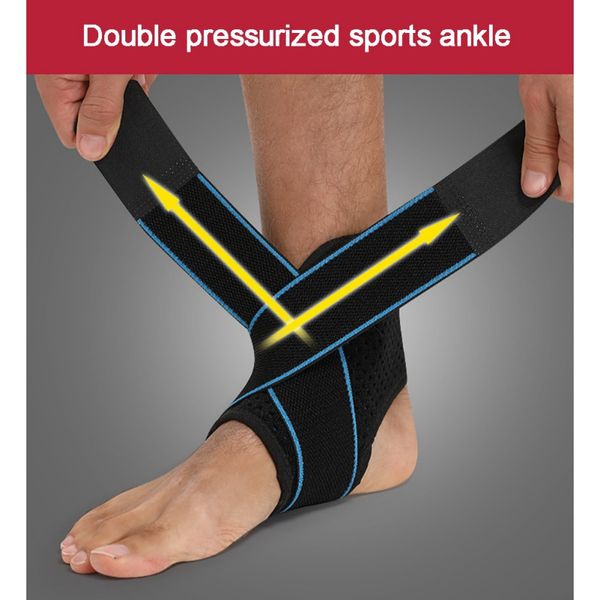 

bandage compression ankle guard sprain proof ankle protector for mountaineering gym workout, Blue;black