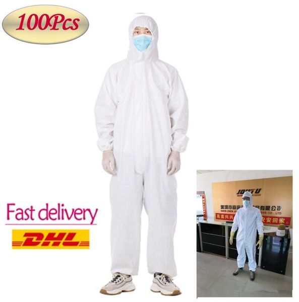 New Descartáveis ​​Vestuário de protecção roupa de isolamento Hazmat Roupa Protectora Antistaic vestidos de terno protetor impermeável produtos FY4039