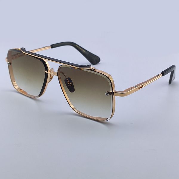 Männer Berühmte Marke Designer Sonnenbrille Mode Luxus Gold Vintage Retro Rahmen Quadratische Metall form Frauen Mann Randlose klassische Sonnenbrille brille UV Objektiv Original Box 121