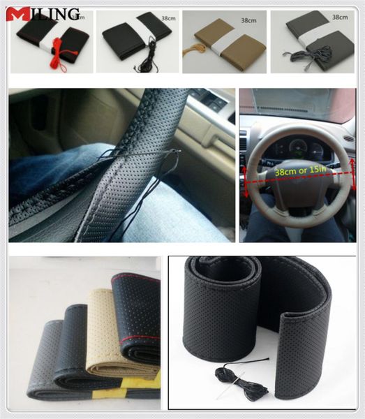 

car accessories hand sewing steering wheel cover 38cm for hcd10 getz arnejs trajet terracan