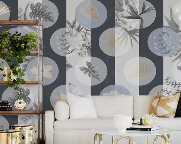 

3d обои для гостиной на заказ фото nordic ручной росписи абстрактных тропических растений простых обоев