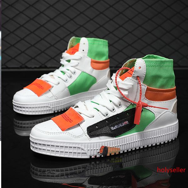 

fashion designer women mens platform casual shoes mid splice leather canvas shoes green white black coffee orange sports sneakers 36-45