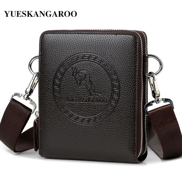 

yues kangaroo brand men bag leather casual shoulder crossbody bags classical business briefcase mens messenger bag