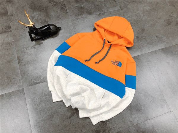 

20ss new the north color blocked embroiderd logos hooded sweater pullover men women outdoor streetwear sweatshirt jackets hoodies, Blue;black