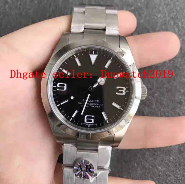 

mens 39mm ar factory v3 cal.3132 movement 904l steel solid band black 214270 sapphire swiss explorer 114270 watches, Slivery;brown