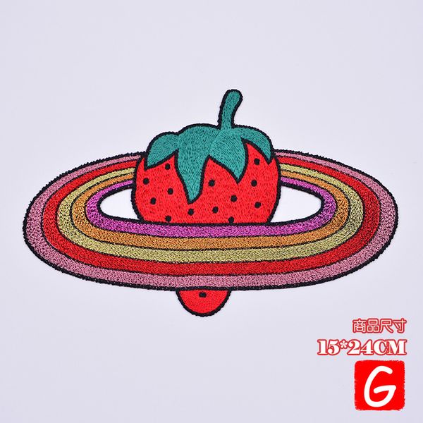 

gugutree вышивка патчи большой клубничный патч животных значки аппликация патчи для одежды dx-18, Black